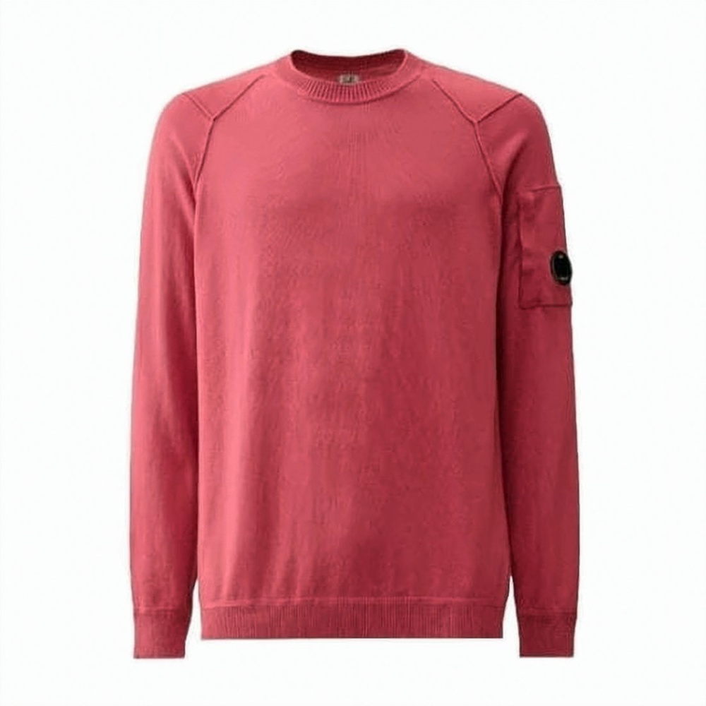 C.P. COMPANY Red Crewneck Sweater With Raglan Sleeves